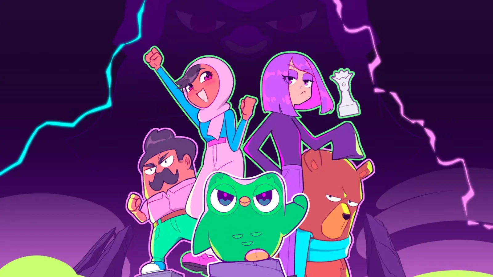 WEBTOON ve Duolingo Collab New Series Duo Leveling ve Free Moon of Super Duolingo